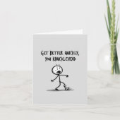 Funny Broken Arm Stick Figure Card カード (正面)