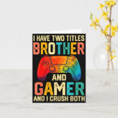 Funny Brother Gamer Graphic Tee Men Boys Teens Vid カード (黄色い花)