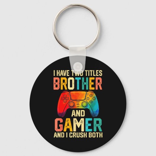 Funny Brother Gamer Graphic Tee Men Boys Teens Vid キーホルダー (正面)