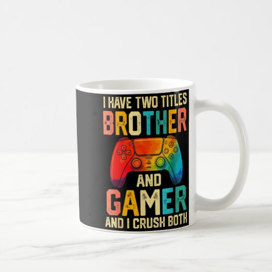Funny Brother Gamer Graphic Tee Men Boys Teens Vid コーヒーマグカップ (右)