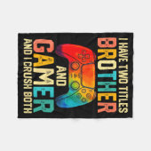Funny Brother Gamer Graphic Tee Men Boys Teens Vid フリースブランケット (正面(横))