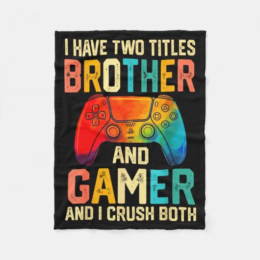 Funny Brother Gamer Graphic Tee Men Boys Teens Vid フリースブランケット (正面)