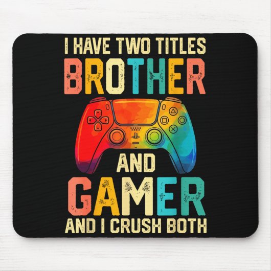 Funny Brother Gamer Graphic Tee Men Boys Teens Vid マウスパッド (正面)