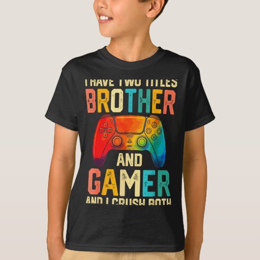 Funny Brother Gamer Graphic Tee Men Boys Teens Vid Tシャツ (正面)