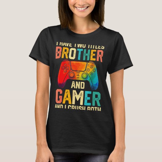 Funny Brother Gamer Graphic Tee Men Boys Teens Vid Tシャツ (正面)