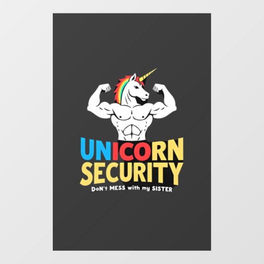 Funny Brother Unicorn Security Dont Mess With My S ウィンドウサイン (シート)