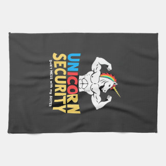 Funny Brother Unicorn Security Dont Mess With My S キッチンタオル