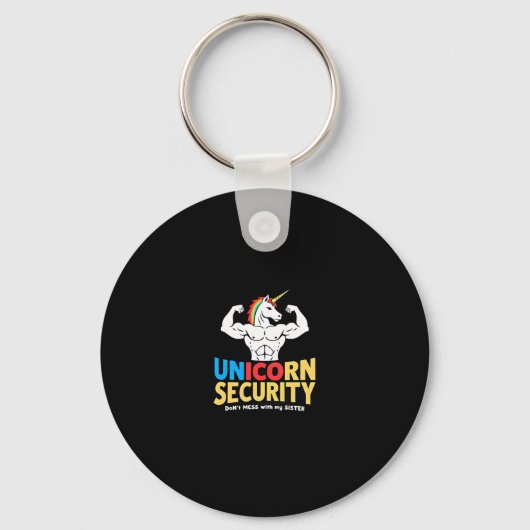 Funny Brother Unicorn Security Dont Mess With My S キーホルダー (正面)