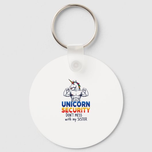 Funny Brother Unicorn Security Dont Mess With My S キーホルダー (正面)