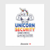 Funny Brother Unicorn Security Dont Mess With My S シール (シート)