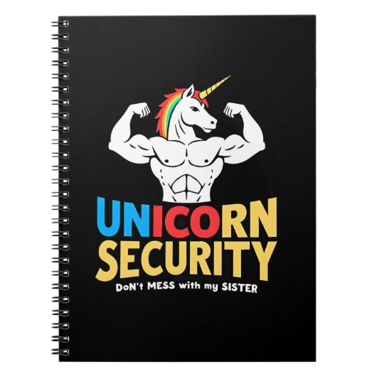 Funny Brother Unicorn Security Dont Mess With My S ノートブック (正面)