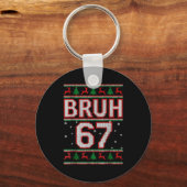 Funny Bruh 67 Christmas Holiday Women Kids Xmas Pa キーホルダー (正面)