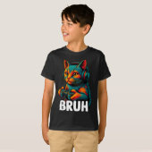 Funny Bruh Cat Gamer Video Games Gaming For Men Bo Tシャツ (正面フル)