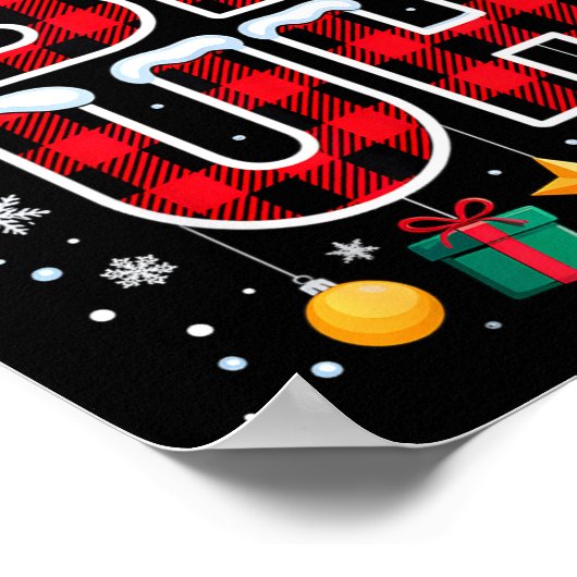 Funny Bruh Christmas Plaid  ポスター (角)