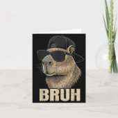 Funny Bruh Meme Capybara Lover Cool Sungles For Me カード (正面)