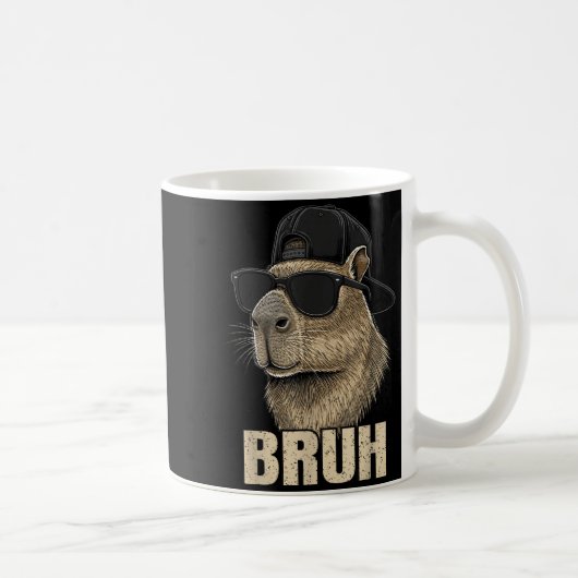 Funny Bruh Meme Capybara Lover Cool Sungles For Me コーヒーマグカップ (右)