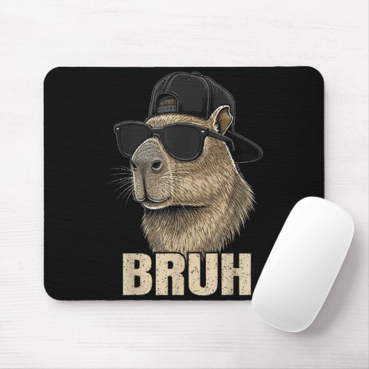Funny Bruh Meme Capybara Lover Cool Sungles For Me マウスパッド (マウス)