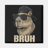 Funny Bruh Meme Capybara Lover Cool Sungles For Me マグネット (正面)