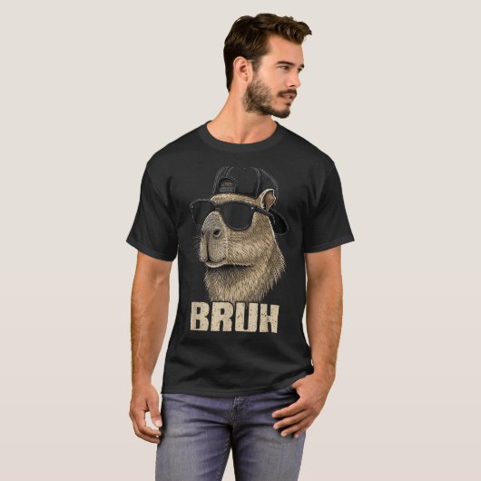 Funny Bruh Meme Capybara Lover Cool Sungles For Me Tシャツ (正面フル)