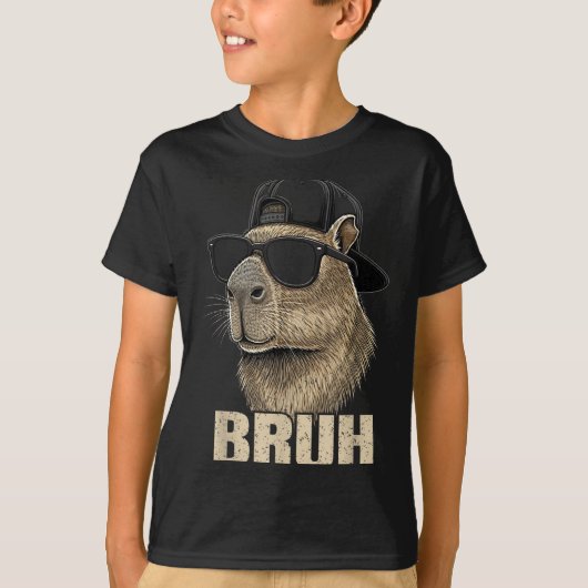 Funny Bruh Meme Capybara Lover Cool Sungles For Me Tシャツ (正面)