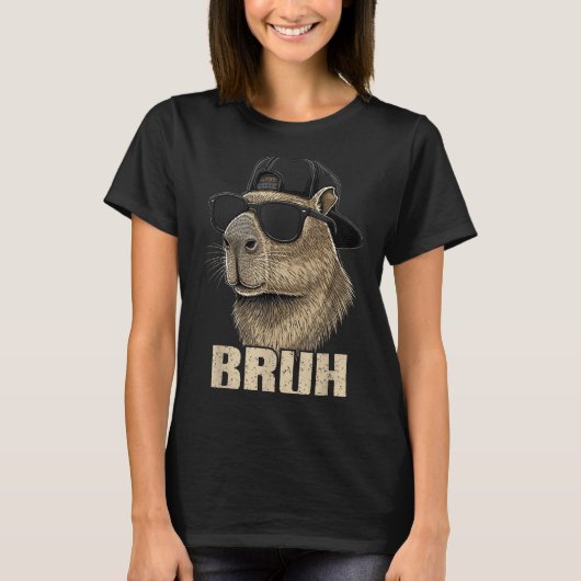 Funny Bruh Meme Capybara Lover Cool Sungles For Me Tシャツ (正面)