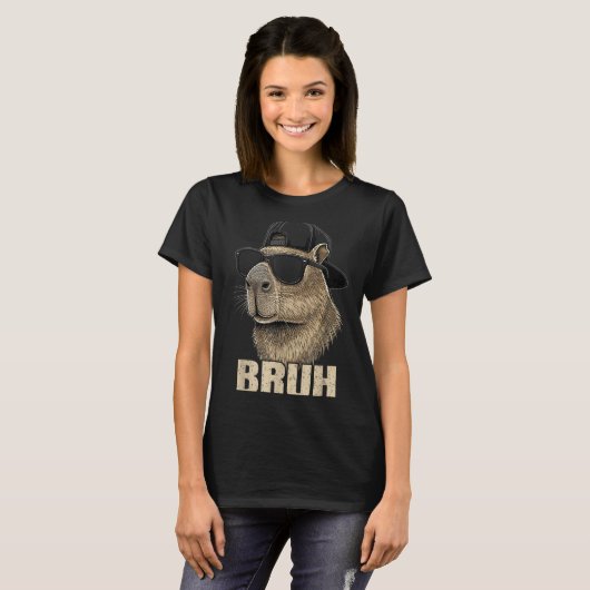 Funny Bruh Meme Capybara Lover Cool Sungles For Me Tシャツ (正面フル)