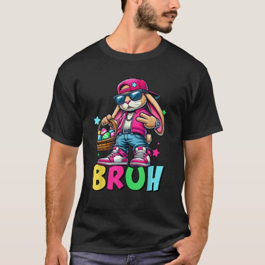Funny Bruh Meme Easter Day Bunny Eggs Teens Boys K Tシャツ (正面)