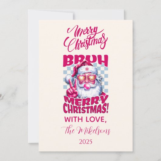 Funny Bruh Merry Christmas シーズンカード (正面)