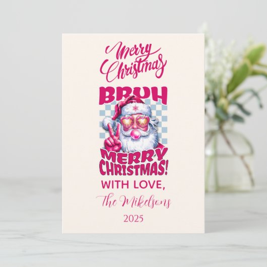 Funny Bruh Merry Christmas シーズンカード (スタンド正面)