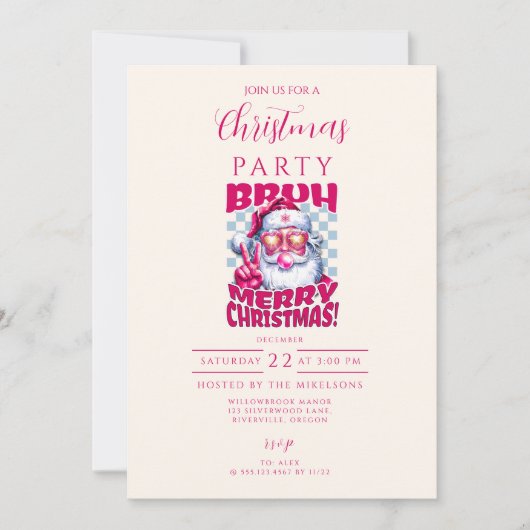 Funny Bruh Merry Christmas 招待状 (正面)