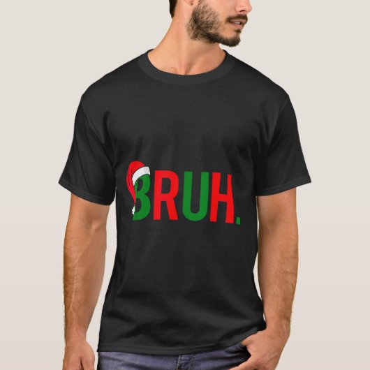 Funny Bruh Merry Christmas Pajama Family Men Meme Tシャツ (正面)