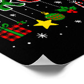 Funny Bruh Red Green Plaid Christmas Pajamas Teens ポスター (角)