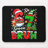 Funny Bruh Six Seven 6 7 Meme Christmas 67 Boy Gir マウスパッド (正面)