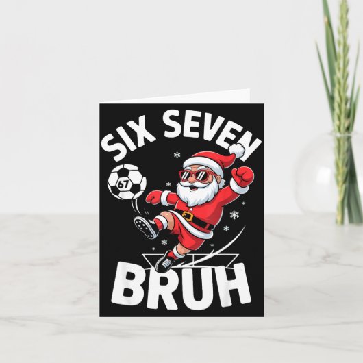 Funny Bruh Soccer Santa 67 Meme Christmas Xmas Paj カード (正面)