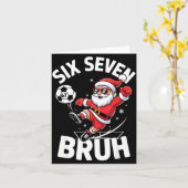 Funny Bruh Soccer Santa 67 Meme Christmas Xmas Paj カード (黄色い花)