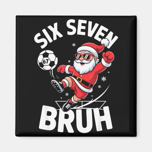 Funny Bruh Soccer Santa 67 Meme Christmas Xmas Paj マグネット (正面)