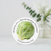 Funny Brussels 'Sprout-standing' Christmas Humor シーズンカード (スタンド正面)