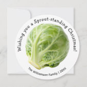 Funny Brussels 'Sprout-standing' Christmas Humor シーズンカード (正面)