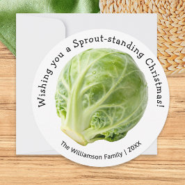 Funny Brussels 'Sprout-standing' Christmas Humor シーズンカード