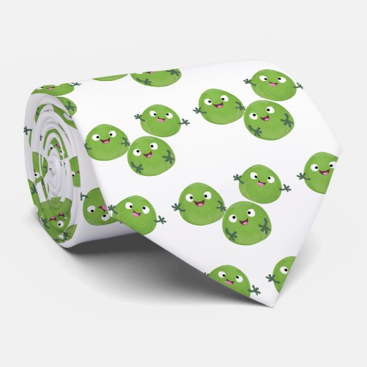 Funny Brussels sprouts vegetables cartoon ネクタイ (ロール)