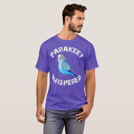 Funny Budgie Parakeet Whisperer Parrot Bird Tシャツ (正面フル)