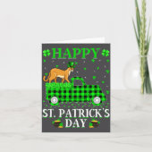 Funny Buffalo Plaid Green Truck Cougar St Patrick  カード (正面)