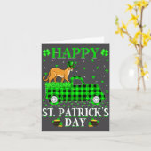Funny Buffalo Plaid Green Truck Cougar St Patrick  カード (黄色い花)