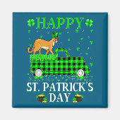 Funny Buffalo Plaid Green Truck Cougar St Patrick  マグネット (正面)