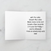 Funny Bull Birthday Party Animal Design カード (内部)