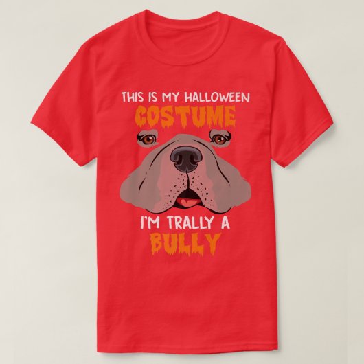 Funny Bulldog Halloween Costume American Bull Dog  Tシャツ (デザイン正面)