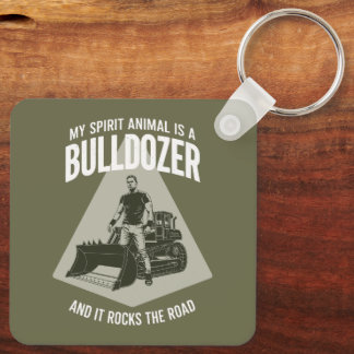 Funny Bulldozer Driver Quote Minimalist Vintage キーホルダー