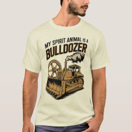 Funny Bulldozer Spirit Animal Vintage Minimalist Tシャツ
