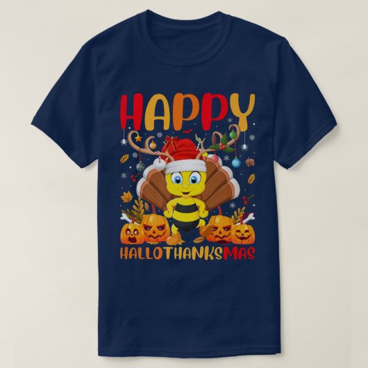 Funny Bumble Bee Lover Happy Bumble Bee HelloThank Tシャツ (デザイン正面)