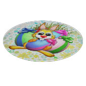Funny Bunny biting an Easter Egg カッティングボード (角)